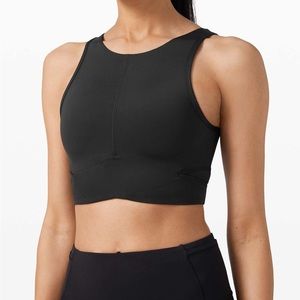 Lululemon Final Mile Crop Boat Neck Black Tank Sports Bra (Size 6)